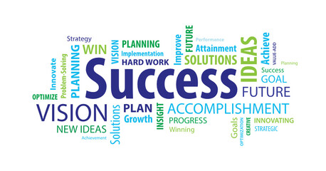 Success Word Cloud on a White Background