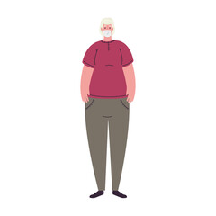 old woman avatar with mask design of medical care and covid 19 virus theme Vector illustration