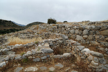 Fototapeta na wymiar Quartier Fd des ruines de la cité minoenne de Gournia en Crète