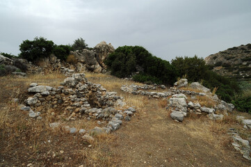 Le nord des ruines de la cité minoenne de Gournia en Crète