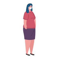 woman avatar with mask design of medical care and covid 19 virus theme Vector illustration