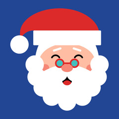 Christmas icon with santa claus for winter holidays. Vector illustration.