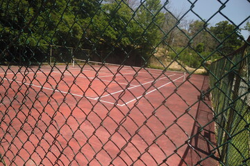 tennis court sign for warning 