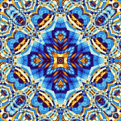 Abstract geometrical background. Symmetric mosaic art pattern.