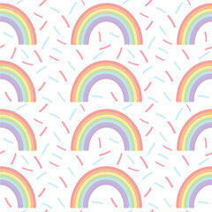 rainbow pattern in vector flat style, gentle pastel cute background