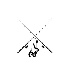 Fototapeta premium Fishing rod icon for web design isolated on white background