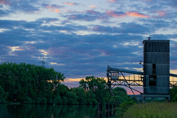 Sonnenuntergang am Main in der Nähe von Würzburg