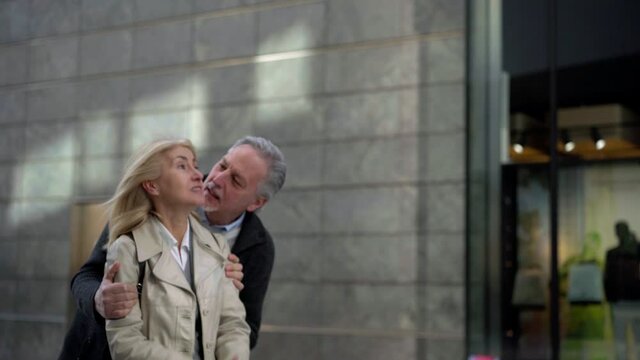 MS TS Smiling couple sightseeing in city / Milan, Italy