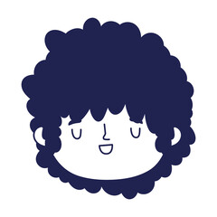 cute little boy face character cartoon isolated design icon
