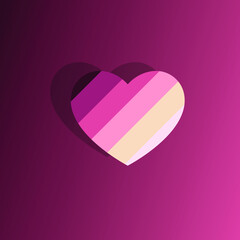Heart shape colorful background removable, color changeable vector design icon