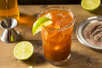 Homemade Mexican Michelada Beer Cocktail