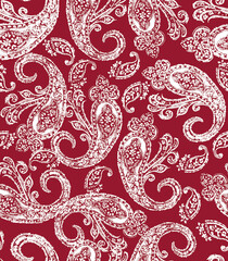 Fototapeta premium Paisley Floral Pattern. Seamless Ornamental Indian fabric patterns. colorful background