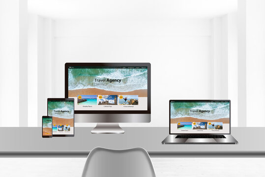 Technology devices with travel responsive web designs