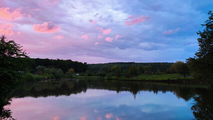 Perfect lake landscape in the spring season