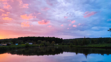 Perfect lake landscape in the spring season