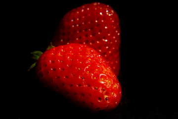 strawberry on black