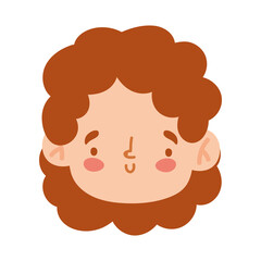 cute little boy face character cartoon isolated design icon