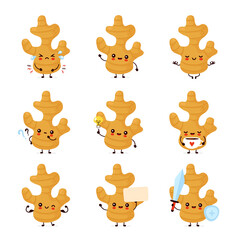Cute happy funny ginger root set collection