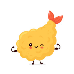 Cute happy funny tempura shrimp