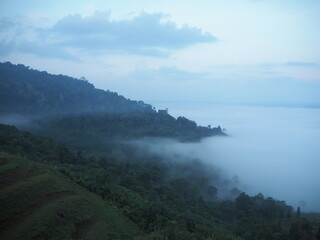 Fototapeta premium misty morning on the mountain
