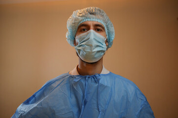 The concept of preventing the spread of the epidemic and treating coronavirus. The doctor points to...
