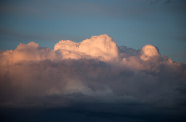 Beautiful magnificent clouds at sunset in the sky