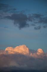 Beautiful magnificent clouds at sunset in the sky