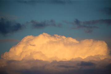 Beautiful magnificent clouds at sunset in the sky