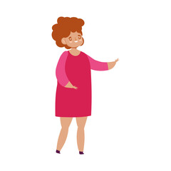 young woman character cartoon female figure isolated design icon