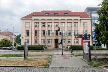 An old building in Olomouc, city in the eastern province of Moravia in the Czech Republic.