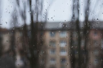 Window in the raindrops.
