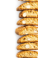 Sweet italian cantuccini cookies. Almonds biscuits.