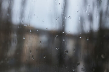 Window in the raindrops.