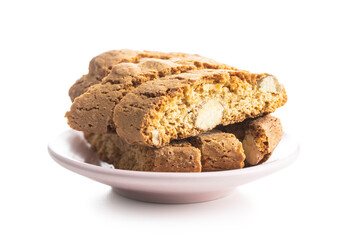 Sweet italian cantuccini cookies. Almonds biscuits.