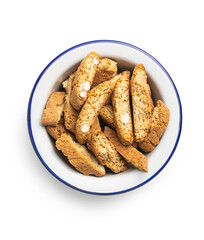 Sweet italian cantuccini cookies. Almonds biscuits.