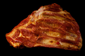 Smoked meat on a black background
