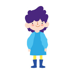cute little boy cartoon character male isolated design icon