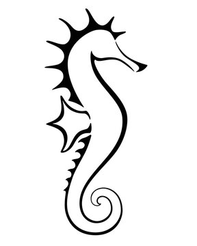 Seahorse stylized vector sign for logo or pictogram. Seahorse - an animal from the ocean - an elegant, stylish icon.