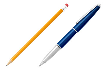 Office pen and pencil stationery in realistic style.