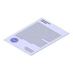 Notary document icon. Isometric of notary document vector icon for web design isolated on white background