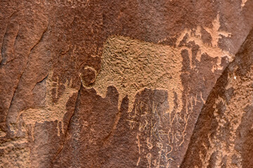 Petroglyphs on Newspaper Rock, Utah