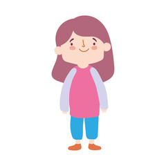 cute little girl cartoon character isolated design icon