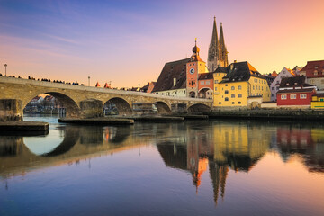 Fototapeta na wymiar The old town of Regensburg, Germany