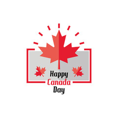 happy Canada day with maple leaf