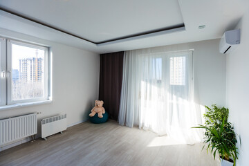 Modern design white room. new repair in apartments