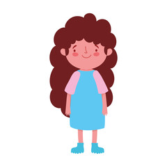 cute little girl cartoon character isolated design icon