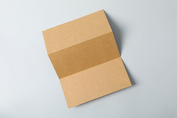 Empty craft cardboard on white background, space for text