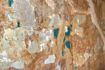 ancient spooky surface of a damaged wall with abstract texture - irregular background wallpaper 