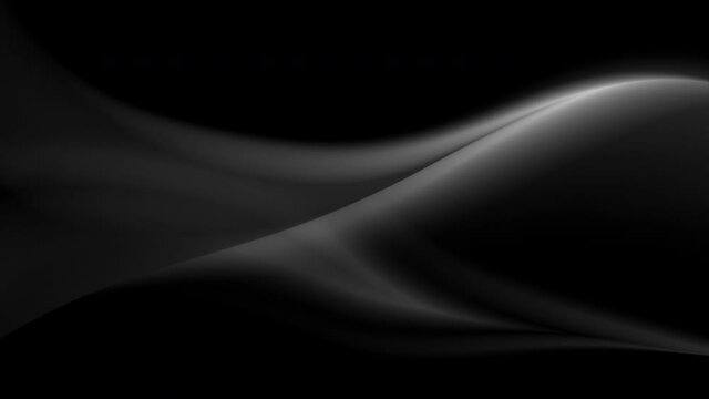 Abstract dark grey smoke waves background. Monochrome smooth motion design. Video animation Ultra HD 4K 3840x2160
