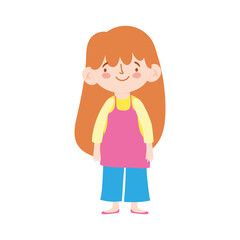 cute little girl cartoon character isolated design icon